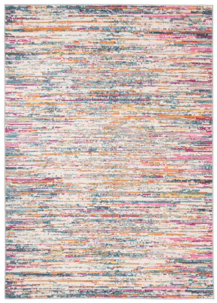 Tapis Lazur Rose Multicolore Abstrait Lignes