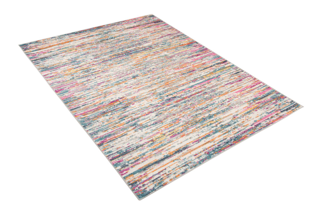 Tapis Lazur Rose Multicolore Abstrait Lignes