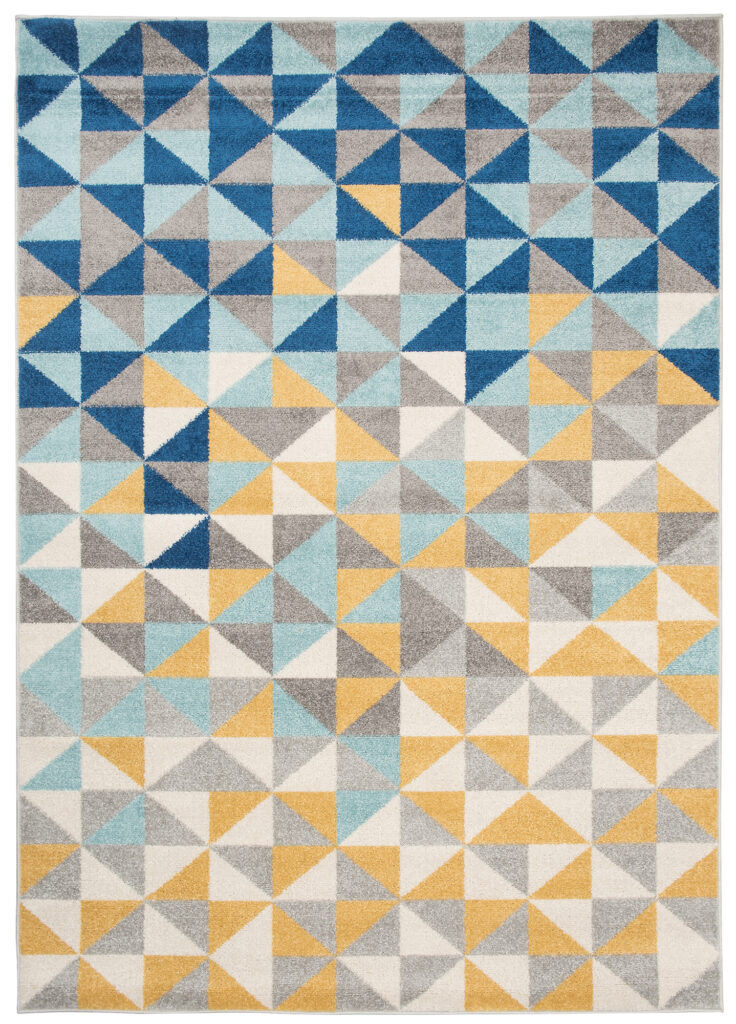 Tapis Lazur Gris Multicolore Géométrique Petits Triangles