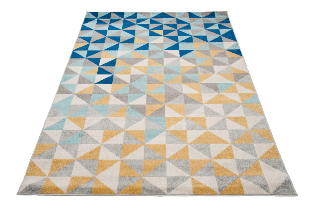 Tapis Lazur Gris Multicolore Géométrique Petits Triangles