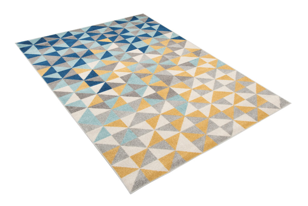 Tapis Lazur Gris Multicolore Géométrique Petits Triangles
