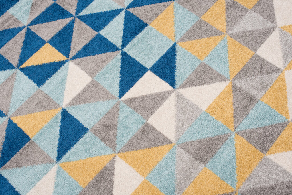 Tapis Lazur Gris Multicolore Géométrique Petits Triangles