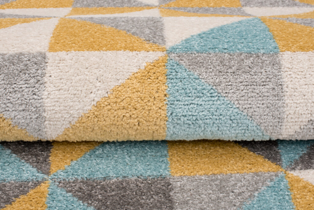 Tapis Lazur Gris Multicolore Géométrique Petits Triangles