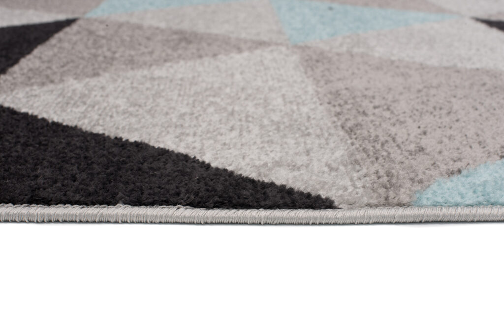 Tapis Lazur Gris Turquoise Géométrique Triangles