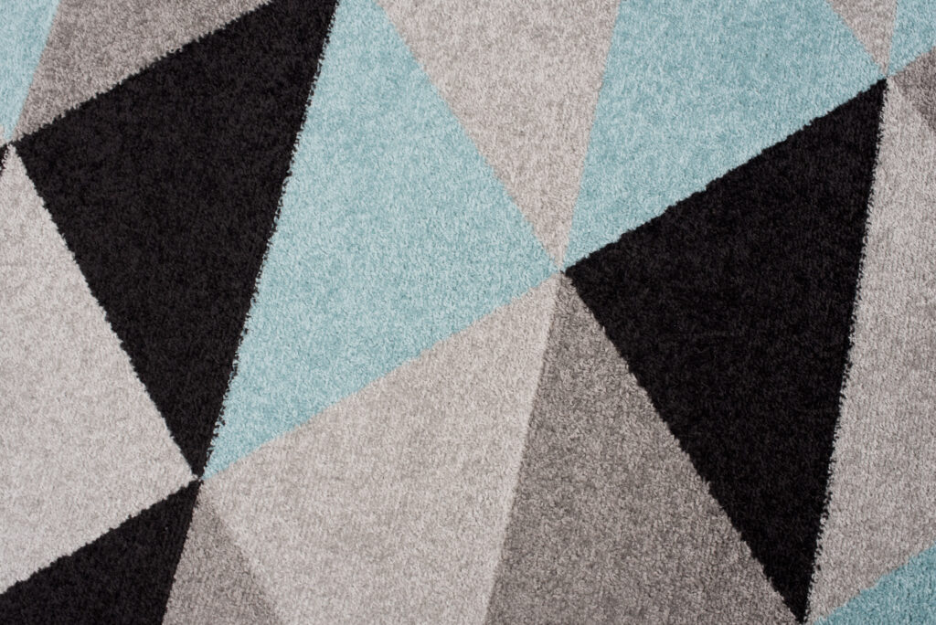 Tapis Lazur Gris Turquoise Géométrique Triangles