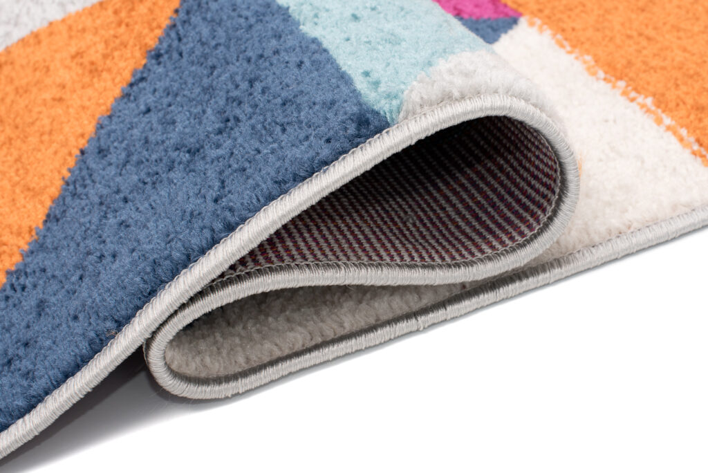 Tapis Lazur Orange Multicolore Géométrique Triangles