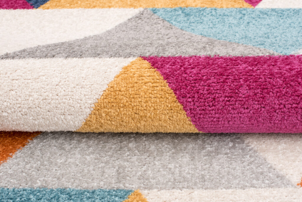 Tapis Lazur Orange Multicolore Géométrique Triangles