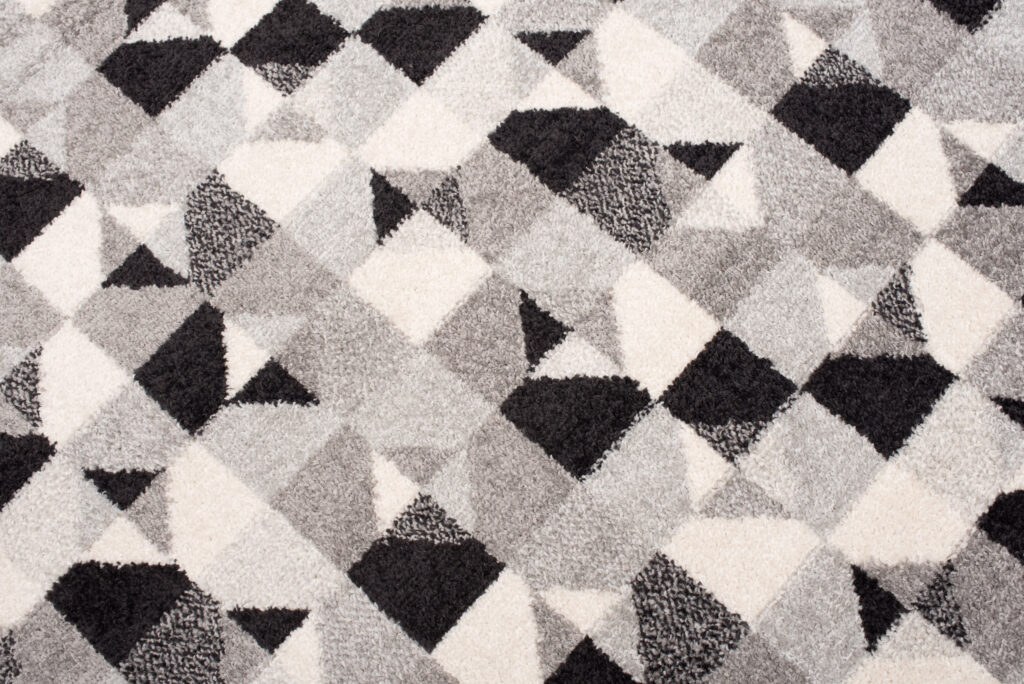 Tapis Lazur Gris Géométrique Carrés Cercles