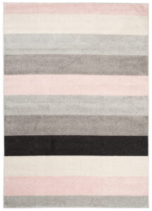 Tapis Lazur Gris Clair Rose Géométrique Lignes