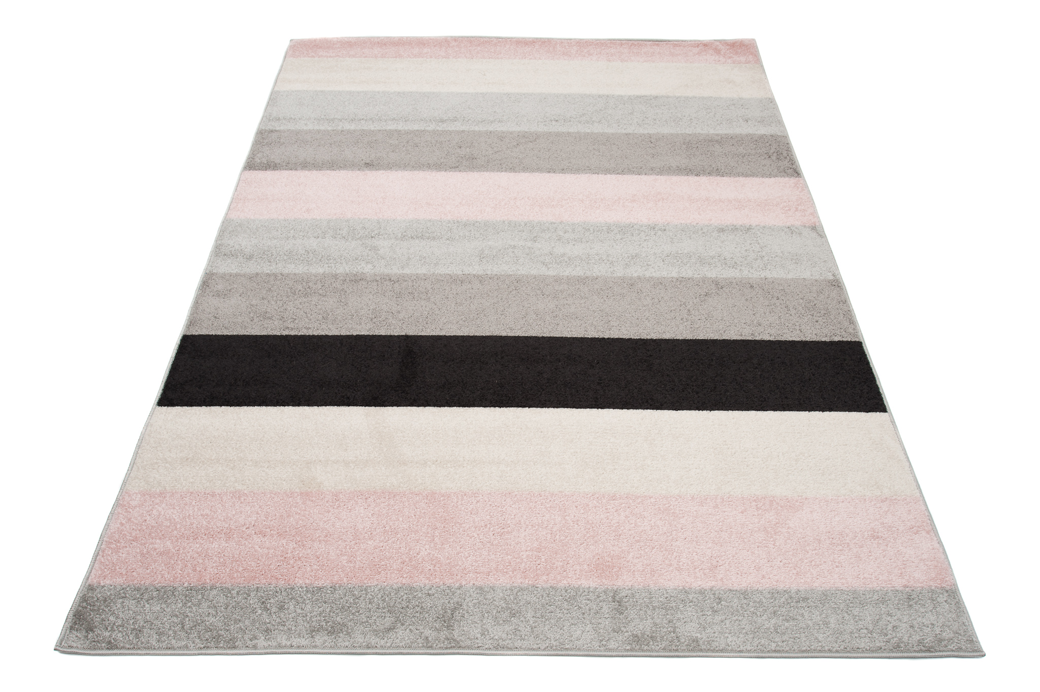 Tapis Lazur Gris Clair Rose Géométrique Lignes