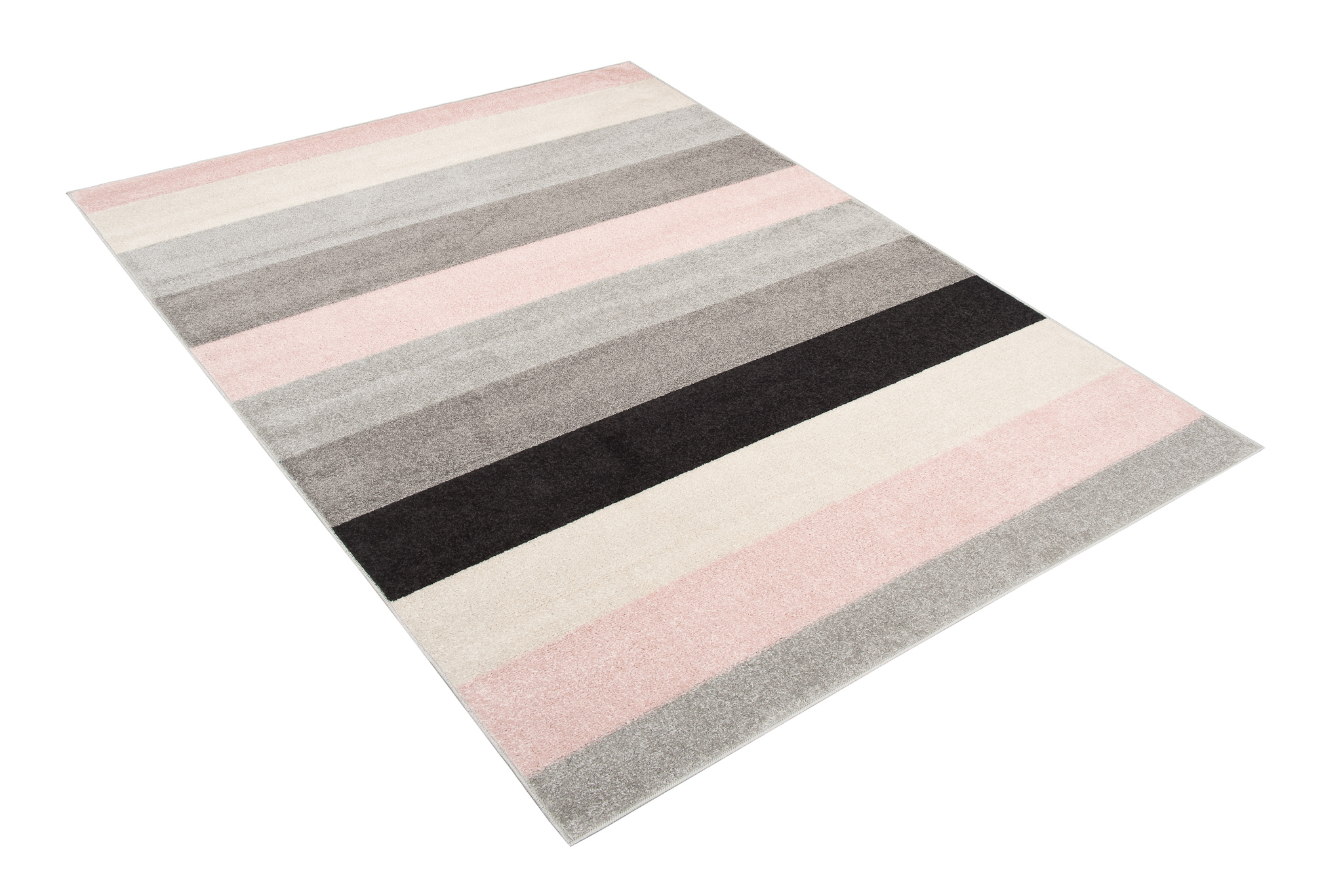 Tapis Lazur Gris Clair Rose Géométrique Lignes