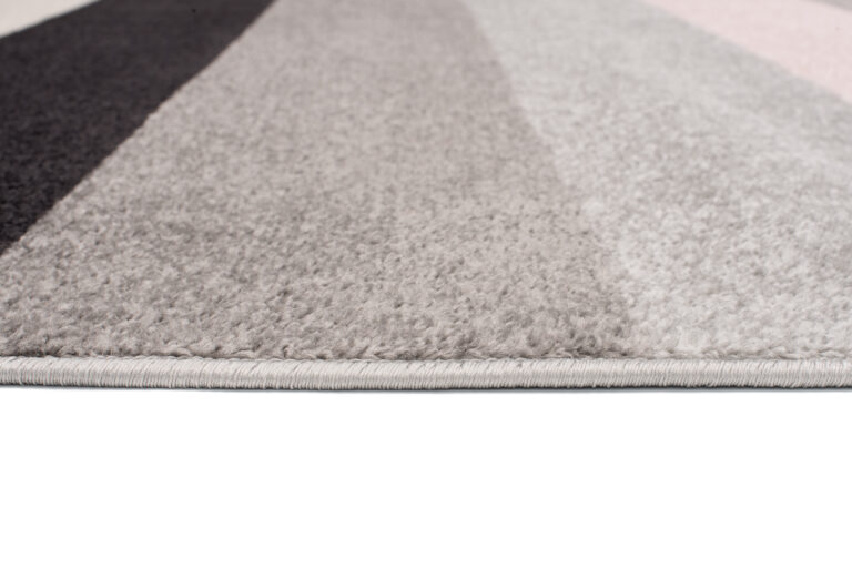Tapis Lazur Gris Clair Rose Géométrique Lignes