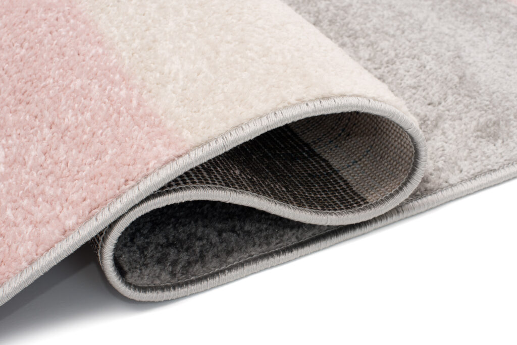 Tapis Lazur Gris Clair Rose Géométrique Lignes