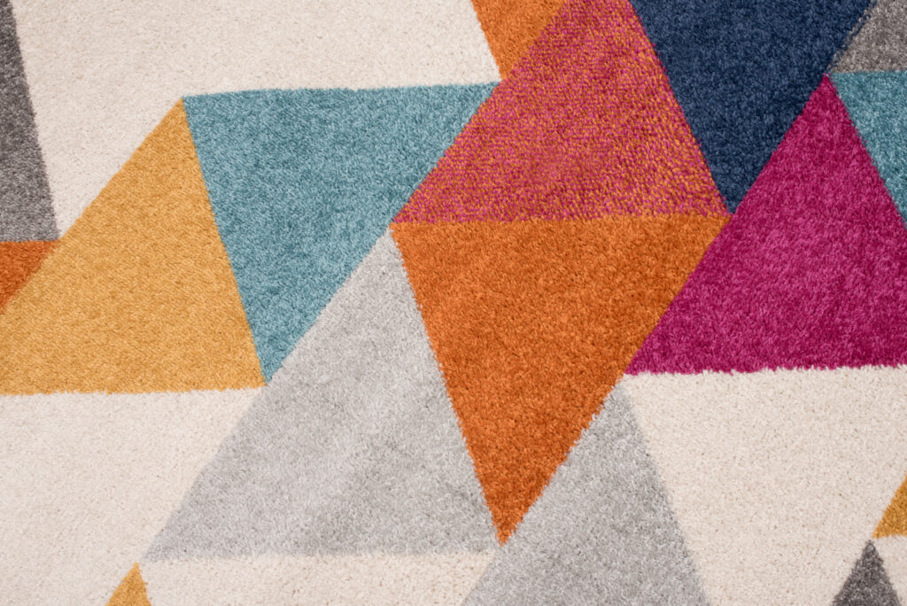 Tapis Lazur Rose Multicolore Géométrique Triangles