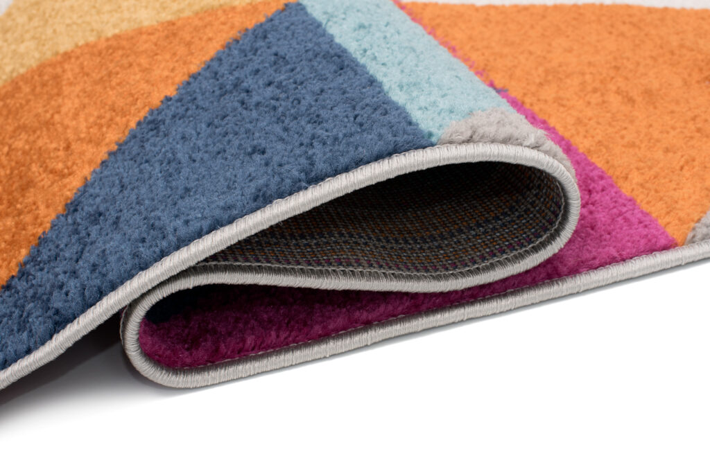 Tapis Lazur Rose Multicolore Géométrique Triangles