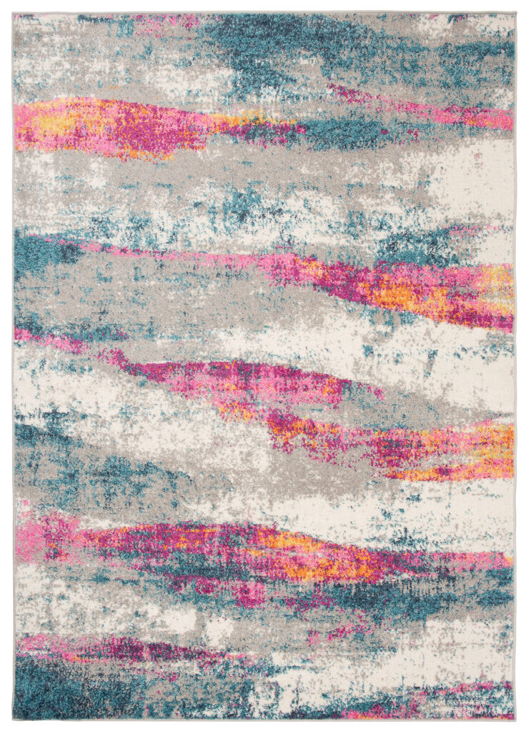 Tapis Lazur Rose Multicolore Abstrait Moucheté
