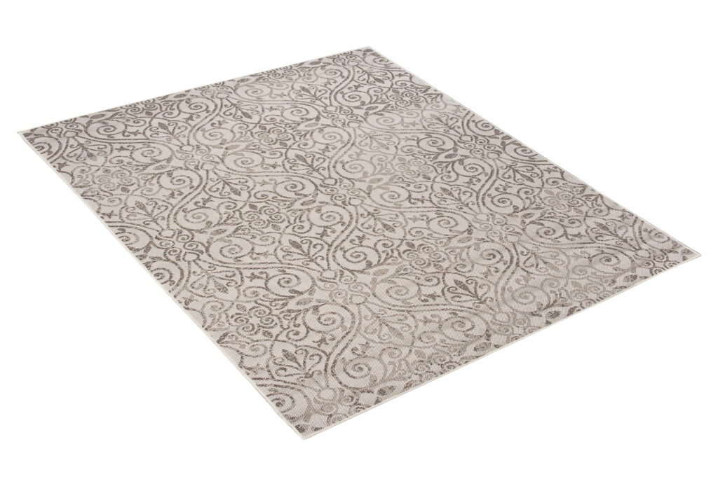 CAPRI Tapis Extérieur Intérieur Crème Marron Ornamental Sisal