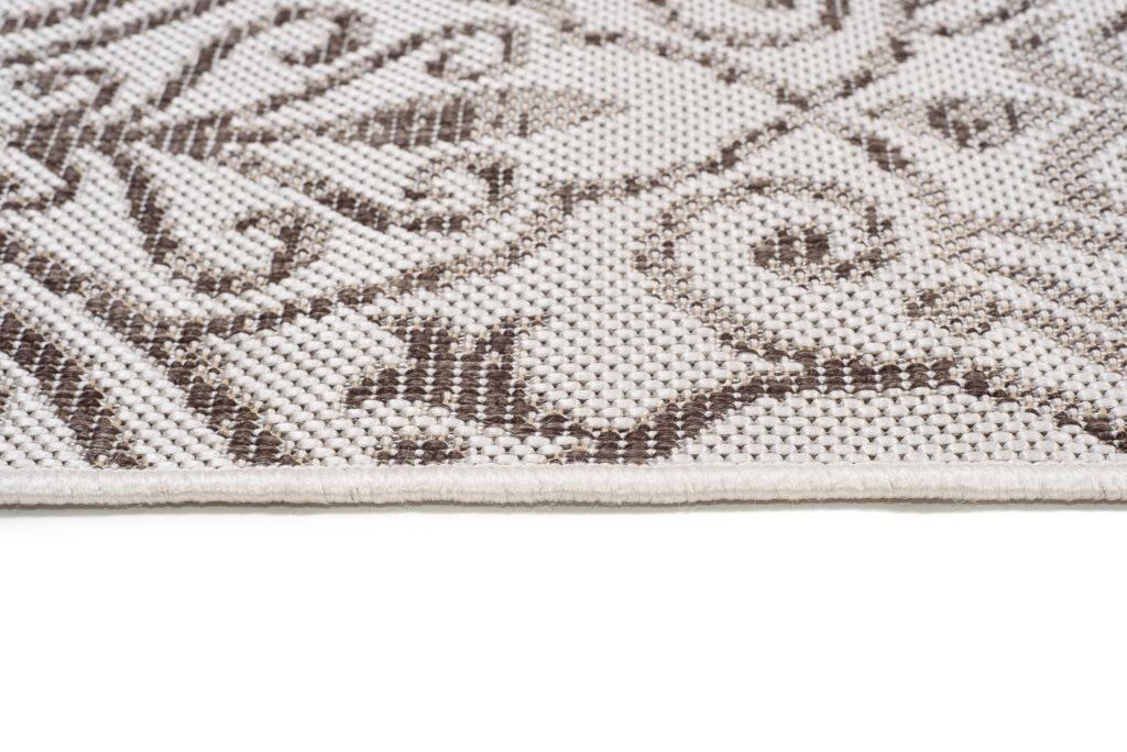 CAPRI Tapis Extérieur Intérieur Crème Marron Ornamental Sisal