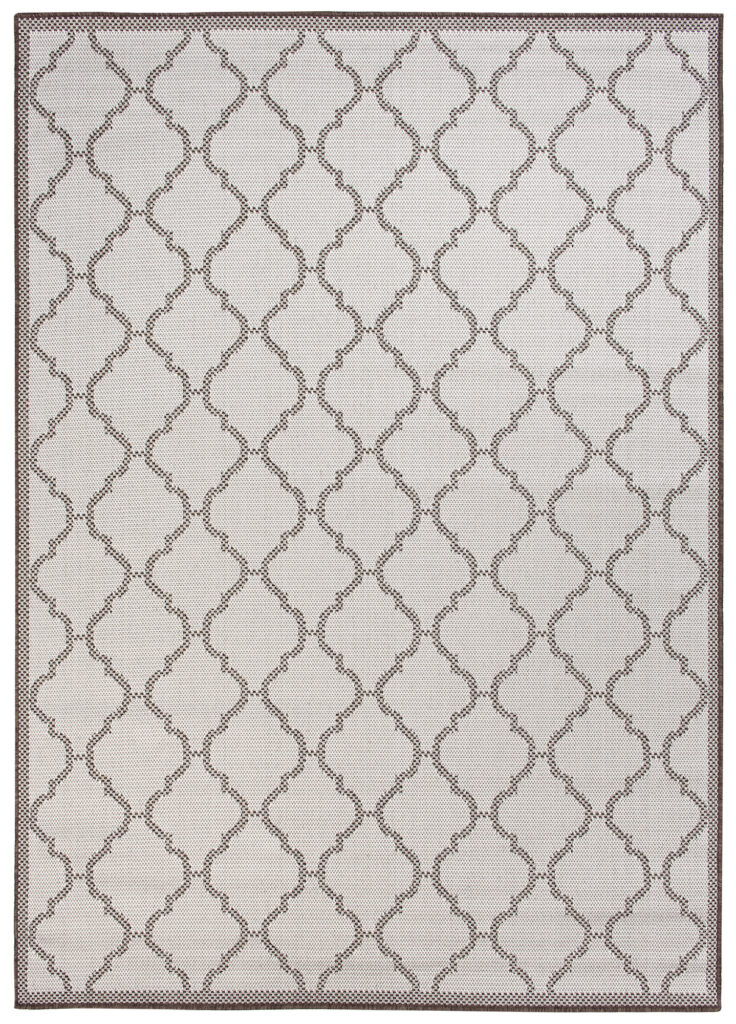 CAPRI Tapis Extérieur Intérieur Crème Marron Trèfle Marocain Sisal