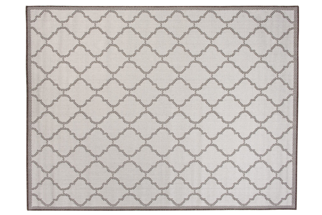 CAPRI Tapis Extérieur Intérieur Crème Marron Trèfle Marocain Sisal