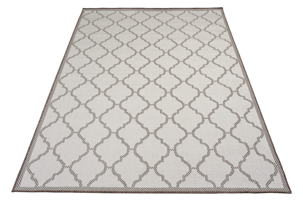 CAPRI Tapis Extérieur Intérieur Crème Marron Trèfle Marocain Sisal