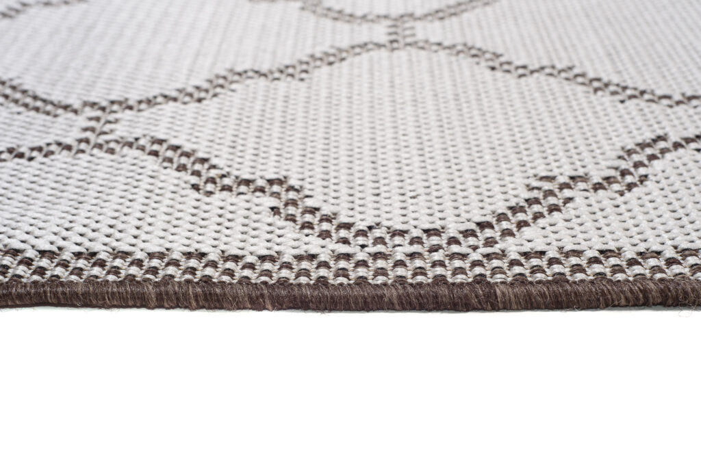 CAPRI Tapis Extérieur Intérieur Crème Marron Trèfle Marocain Sisal