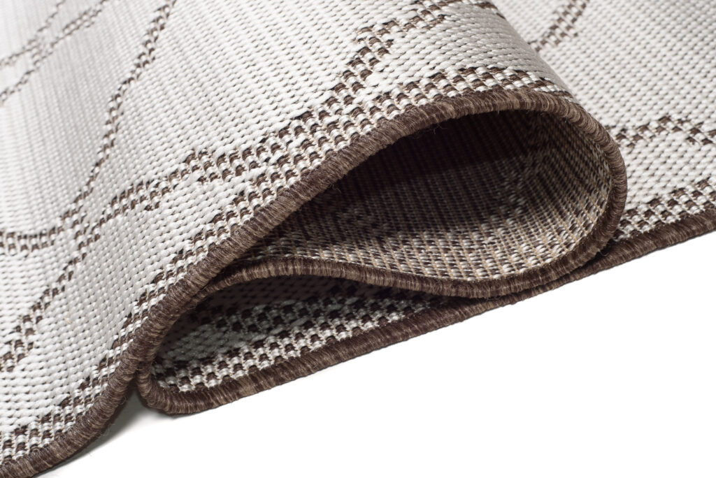 CAPRI Tapis Extérieur Intérieur Crème Marron Trèfle Marocain Sisal