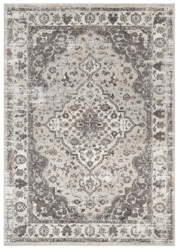 Tapis Valley Gris Foncé Vintage Bordure