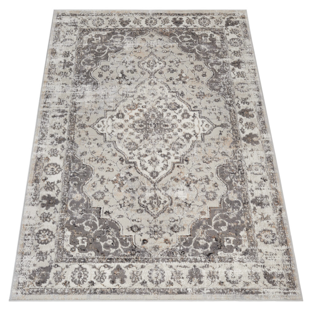 Tapis Valley Gris Foncé Vintage Bordure