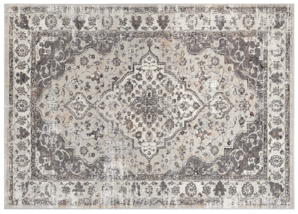 Tapis Valley Gris Foncé Vintage Bordure
