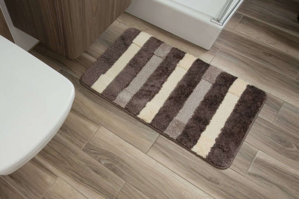 Tapis de Bain Mono Café Crème Antidérapant Lavable 1 Pièce