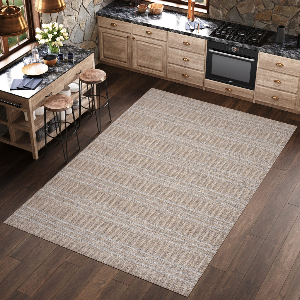 Tapis Melissa Marron Lignes Intérieur Extérieur