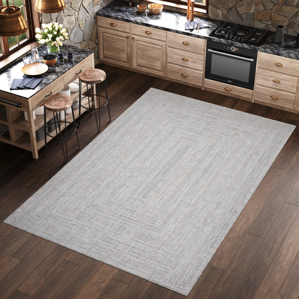 Tapis Melissa Gris Moucheté Géométrique Intérieur Extérieur