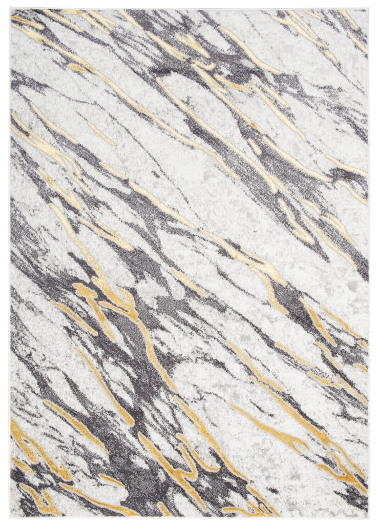 Tapis Shine Gris Or Marbre Abstrait Effet 3D