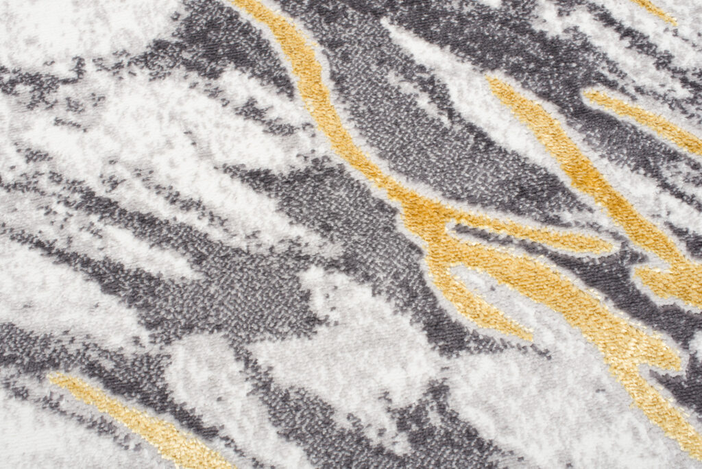 Tapis Shine Gris Or Marbre Abstrait Effet 3D