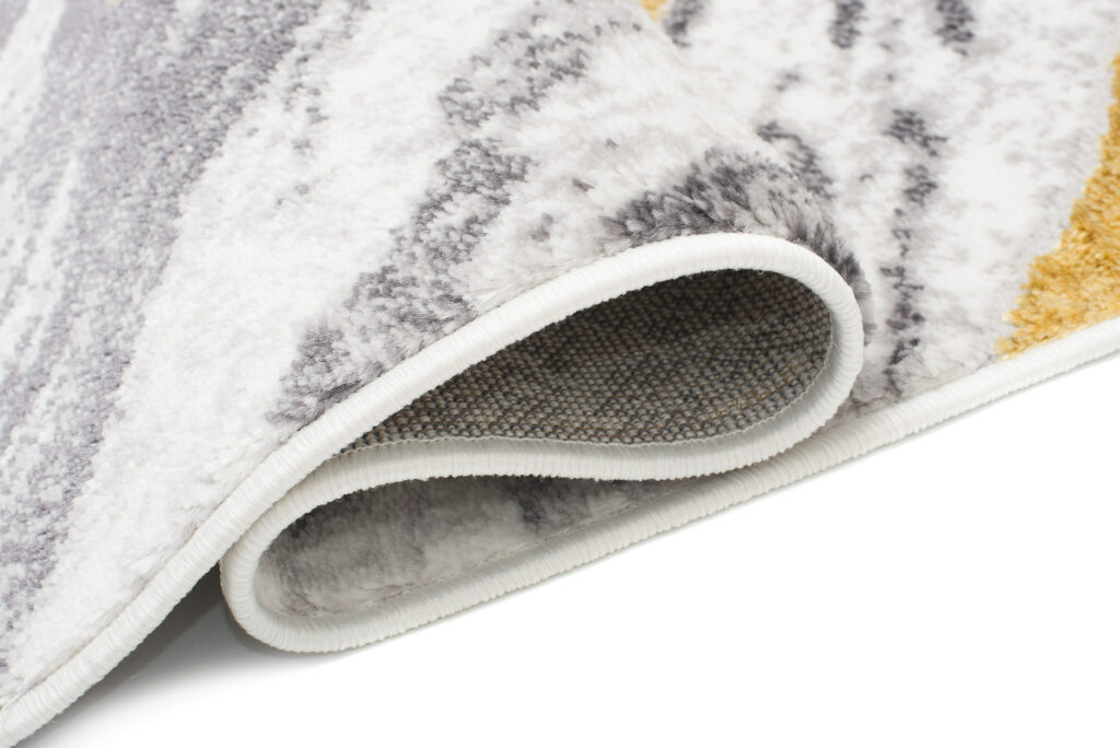 Tapis Shine Gris Or Marbre Abstrait Effet 3D