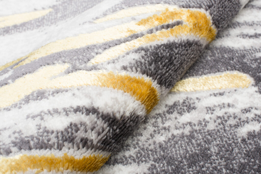 Tapis Shine Gris Or Marbre Abstrait Effet 3D
