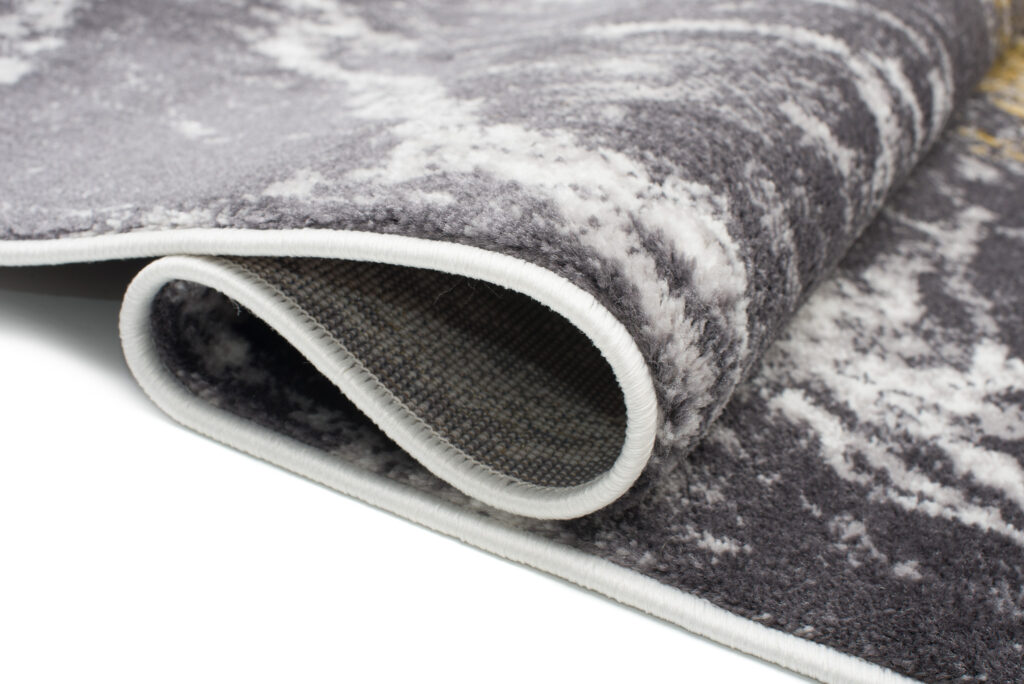 Tapis Shine Gris Or Moderne Marbre Effet 3D