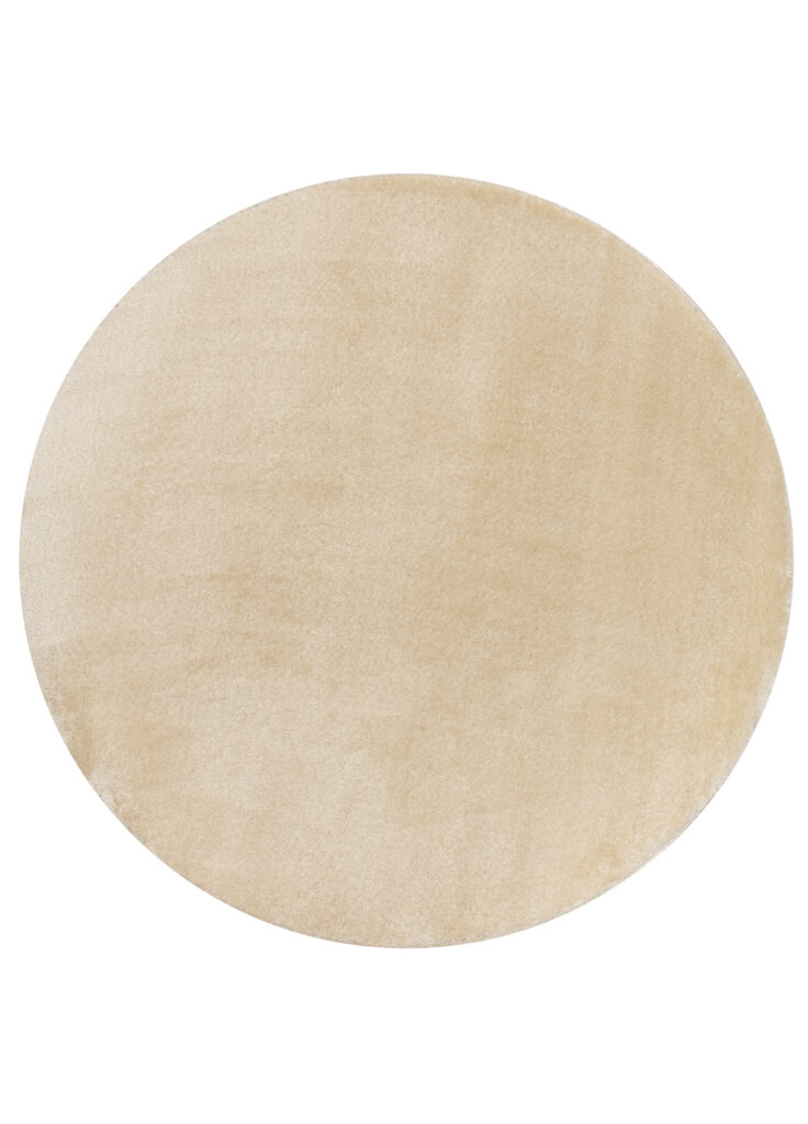 Tapis Cuddle Rond Anidérapant Beige Shaggy