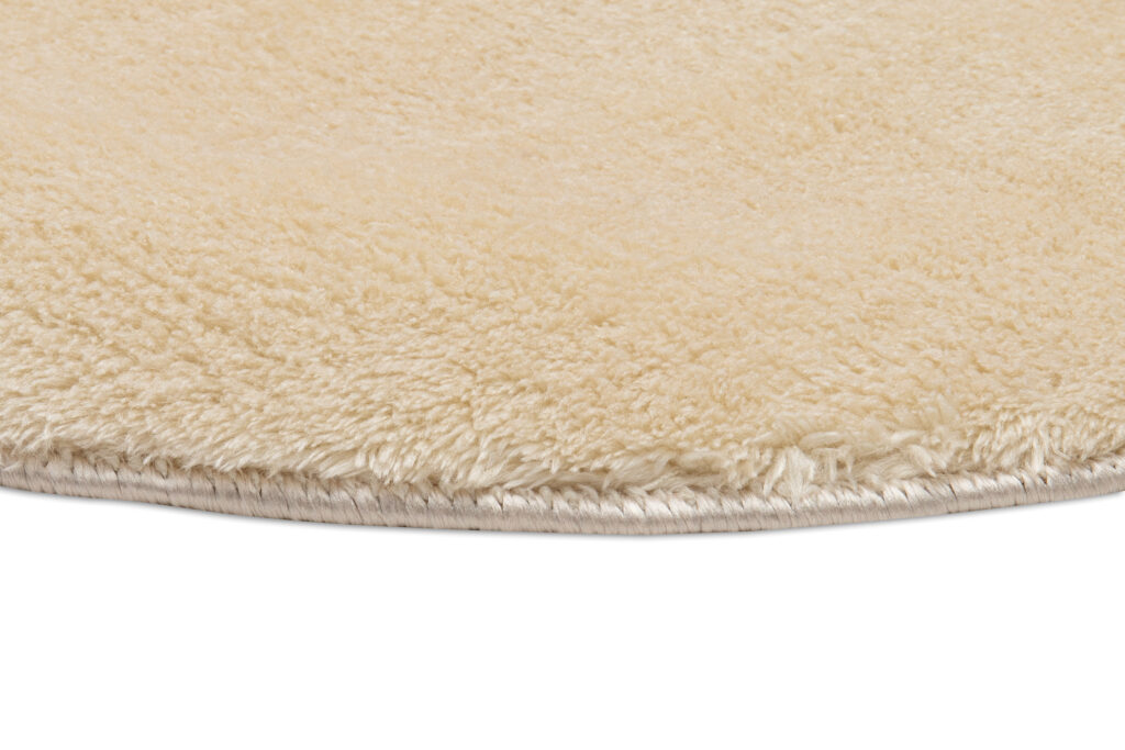 Tapis Cuddle Rond Anidérapant Beige Shaggy