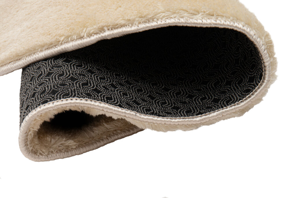 Tapis Cuddle Rond Anidérapant Beige Shaggy