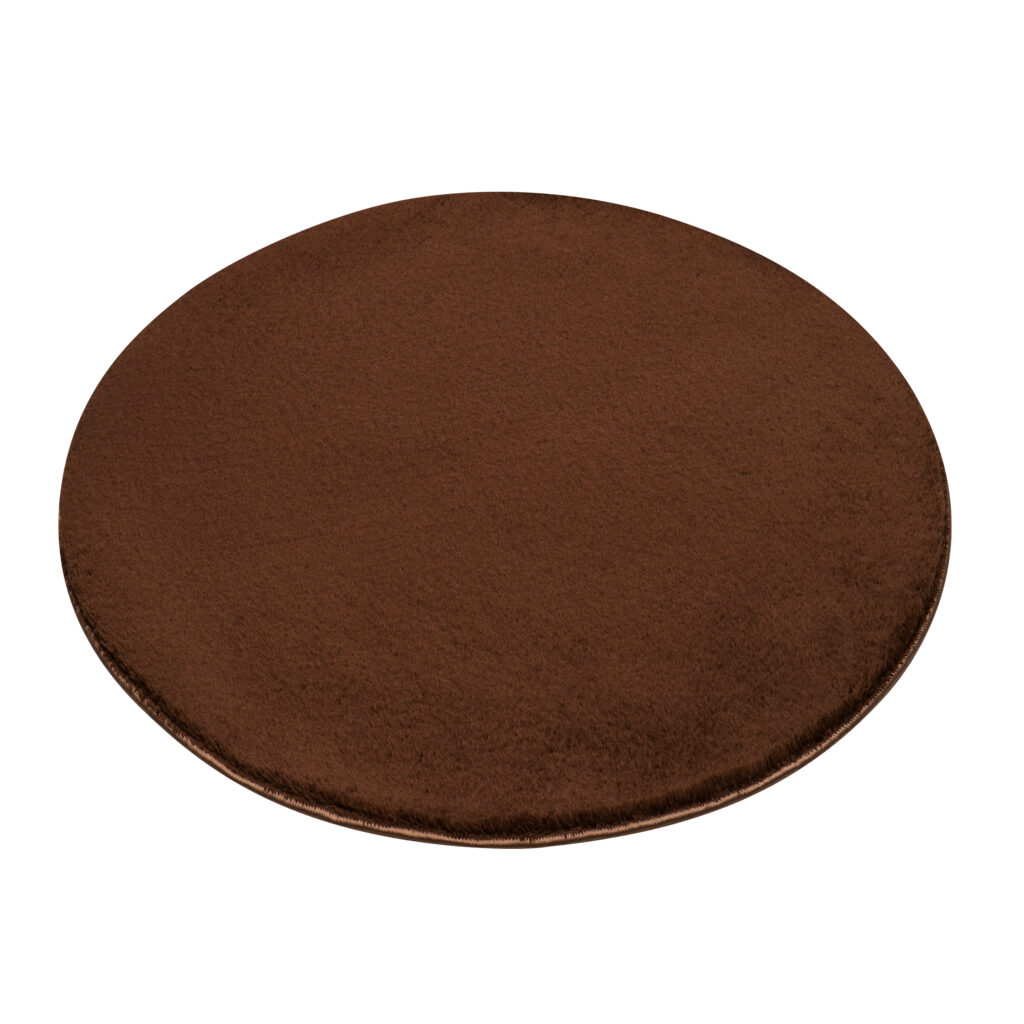 Tapis Cuddle Rond Anidérapant Marron Shaggy
