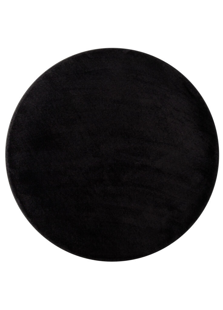 Tapis Cuddle Rond Anidérapant Noir Shaggy