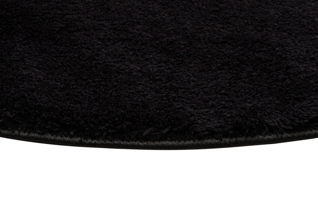 Tapis Cuddle Rond Anidérapant Noir Shaggy