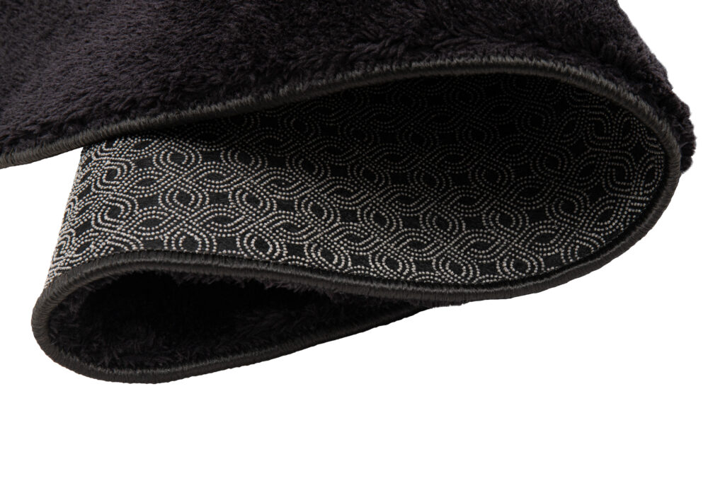 Tapis Cuddle Rond Anidérapant Noir Shaggy