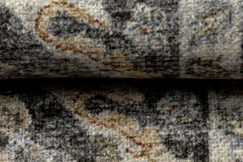 Tapis Ritz Noir Gris Floral Ornamental