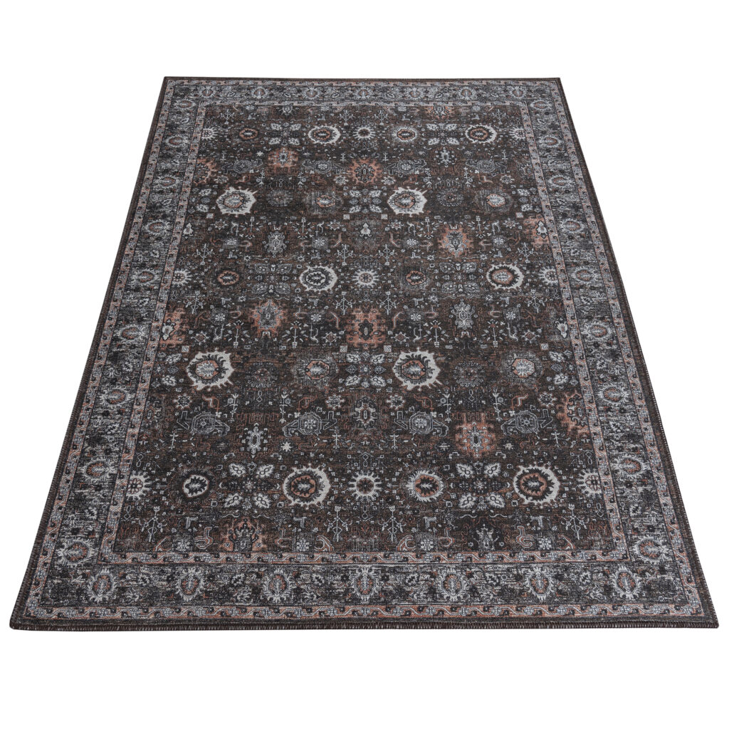 Tapis Ritz Marron Noir Ornamental