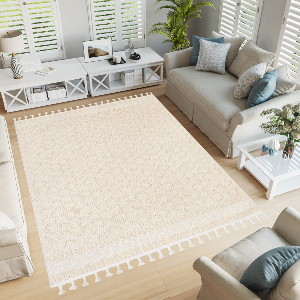 Tapis Extérieur Rio Loop Crème Ethnique