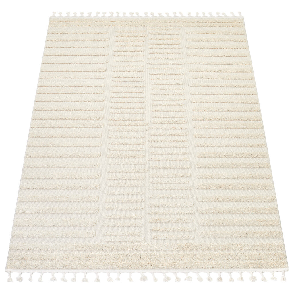 Tapis Extérieur Rio Loop Crème Clair Rayé