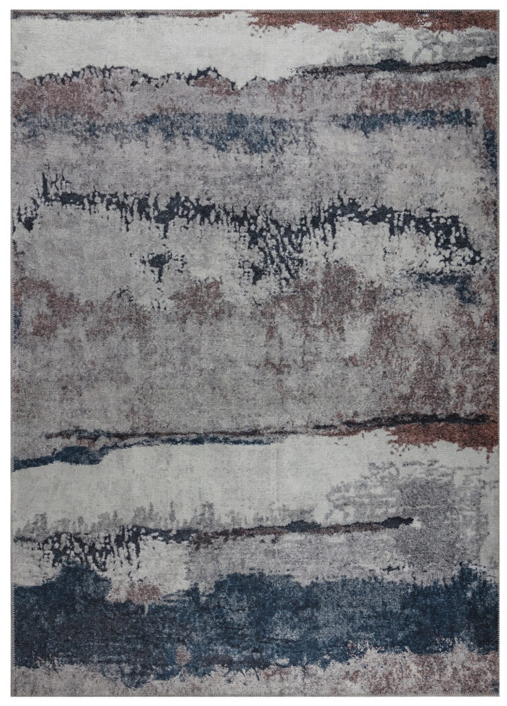 Tapis Ritz Bleu Marine Gris Abstrait